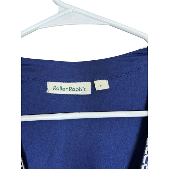 Roller Rabbit Women’s Medium Blue Bohemian Embroidered Peasant Tunic Dress - Picture 5 of 9